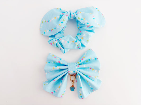 Blue Birthday Scrunchie