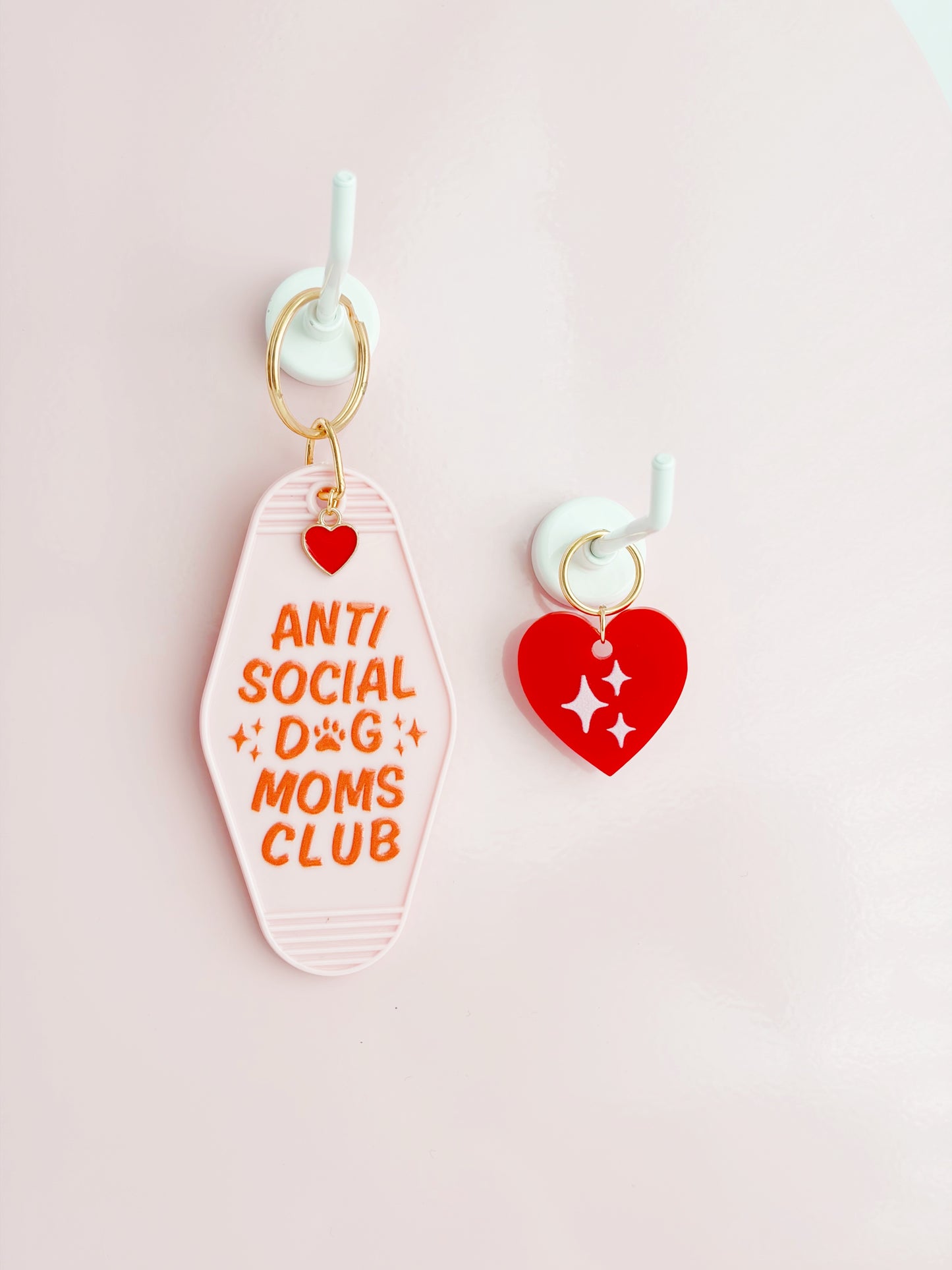 Anti Social Dog Moms Club Keychain + Tag