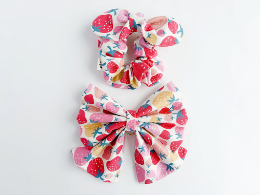 Strawberry Cream Scrunchie