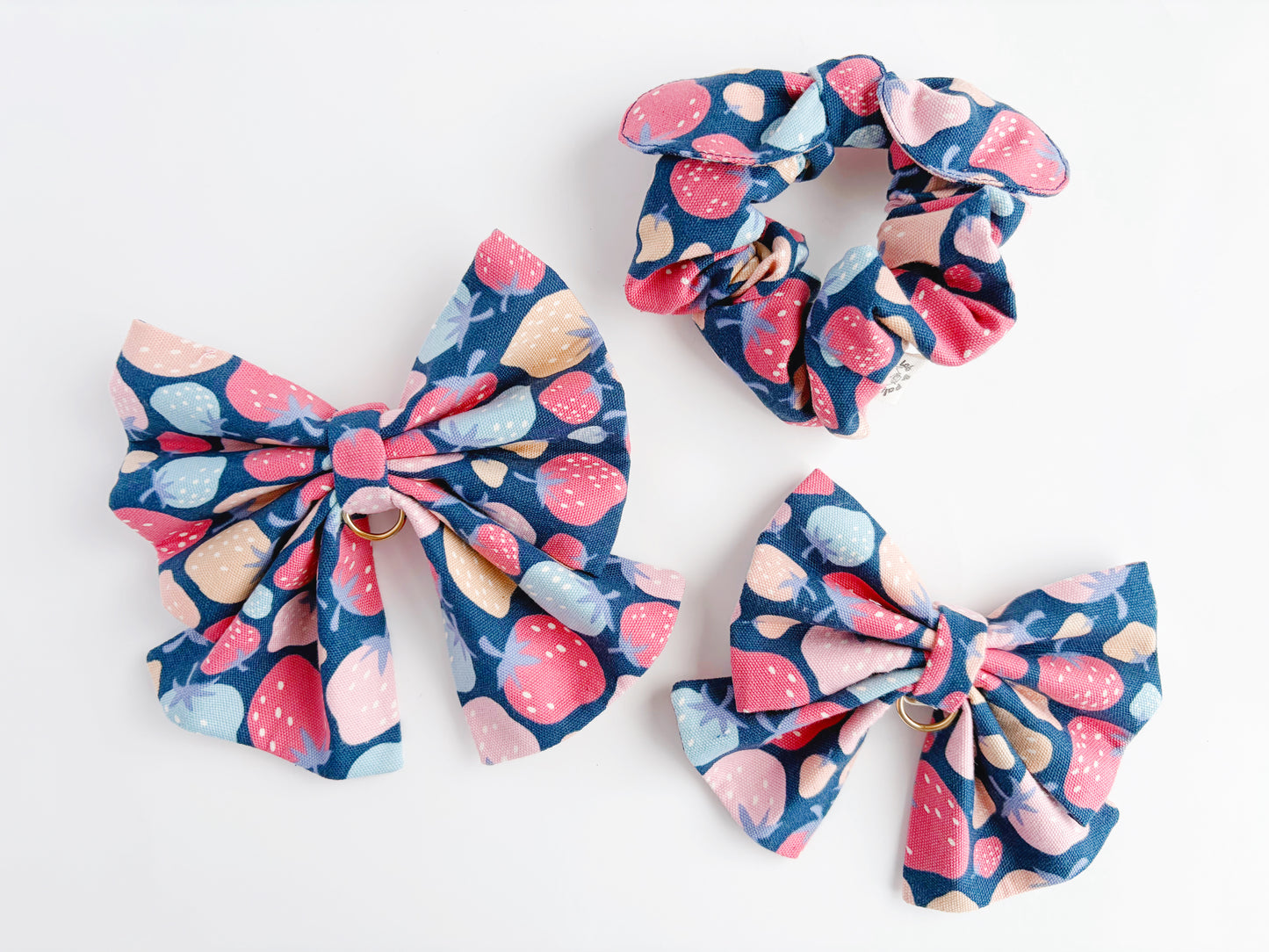 Strawberry Navy Bowtie