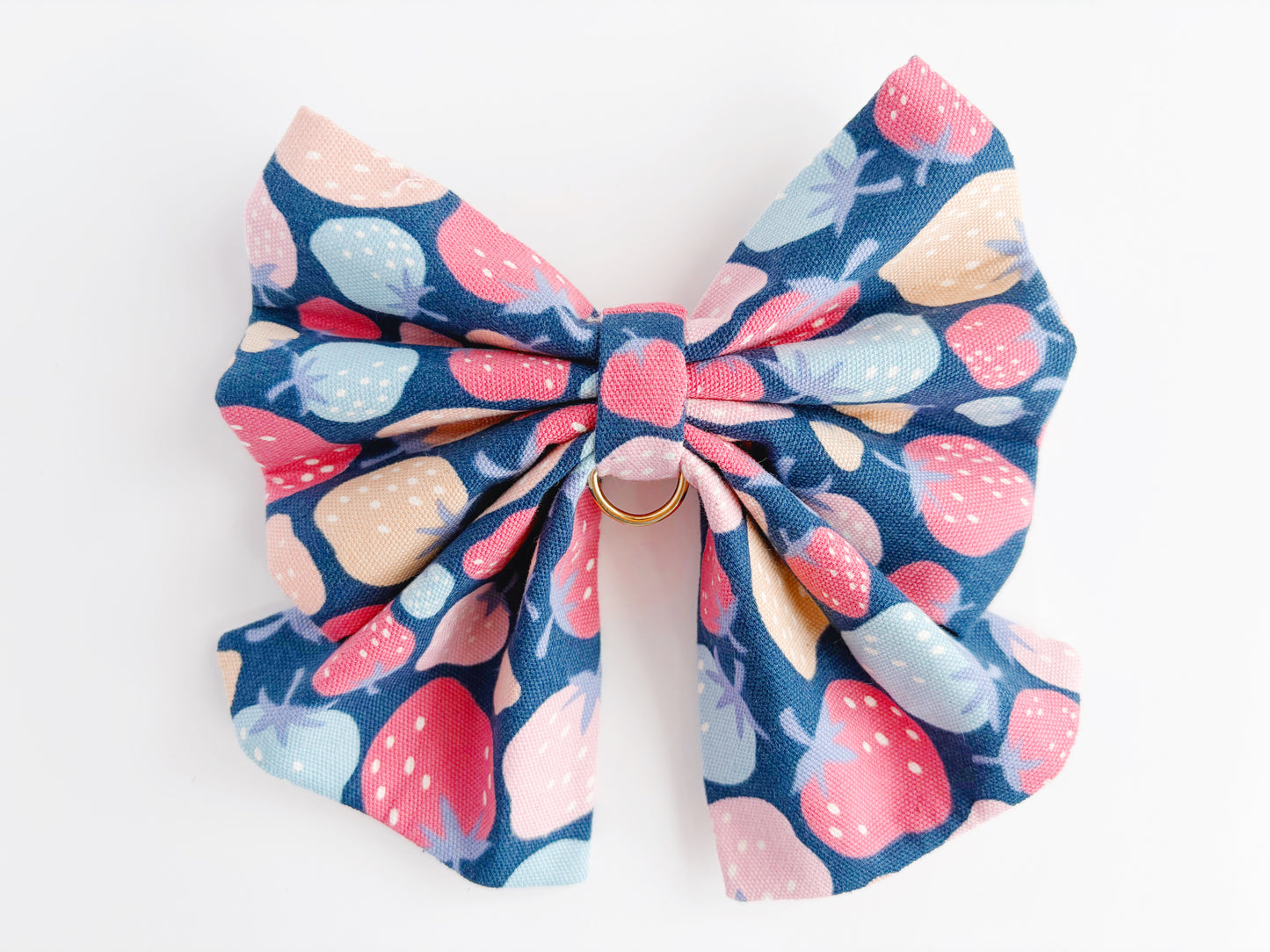 Strawberry Navy Bowtie