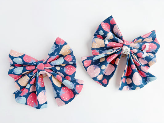 Strawberry Navy Bowtie