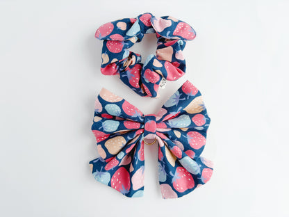 Strawberry Navy Scrunchie