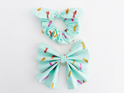 Mint Koi Scrunchie