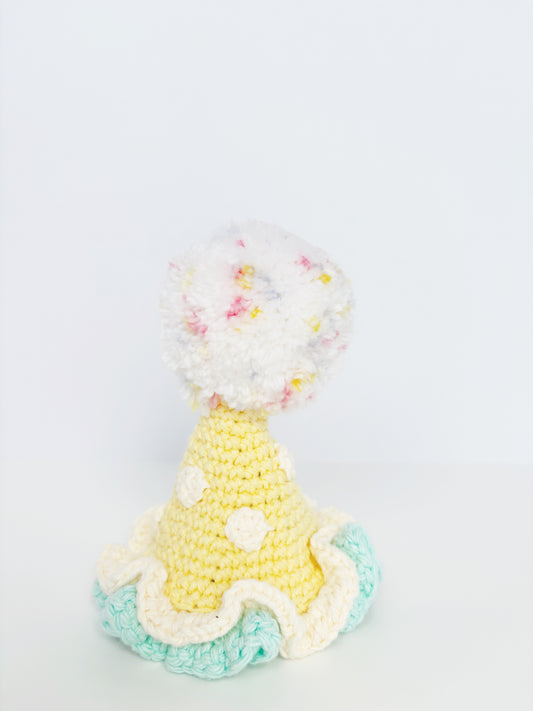 Yellow & Teal Pawty Hat