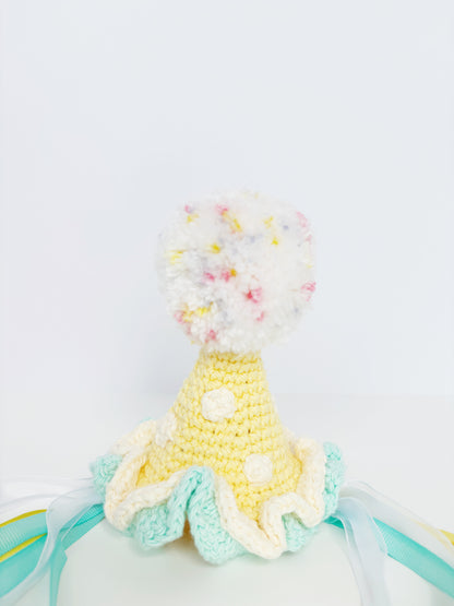 Yellow & Teal Pawty Hat