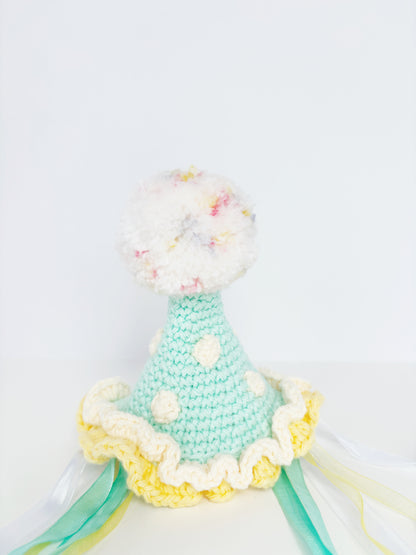 Teal & Yellow Pawty Hat