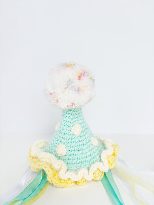Teal & Yellow Pawty Hat